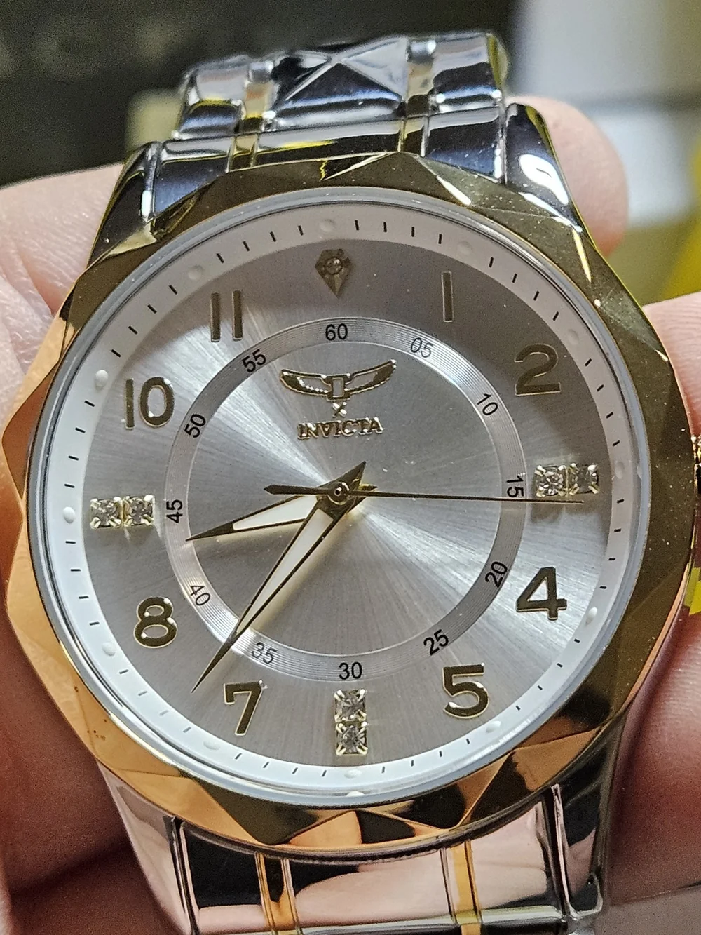 Invicta Specialty Men’s 41mm Watch – Silver Dial, Geometric Link Band